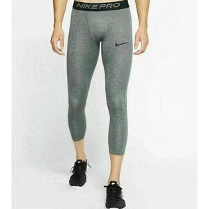 Nike Men Pro Pants Mens Dark Grey Compression Training Tight Fit BV5643-011 Sz S